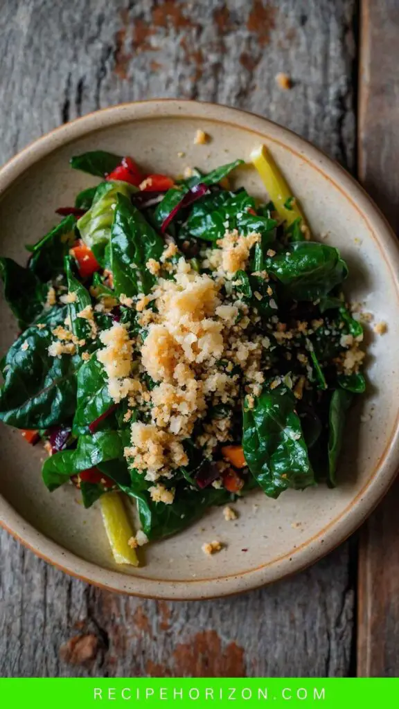Healthy Swiss Chard Salad with Lemon Parmesan Breadcrumbs Healthy Swiss Chard Salad with Lemon Parmesan Breadcrumbs