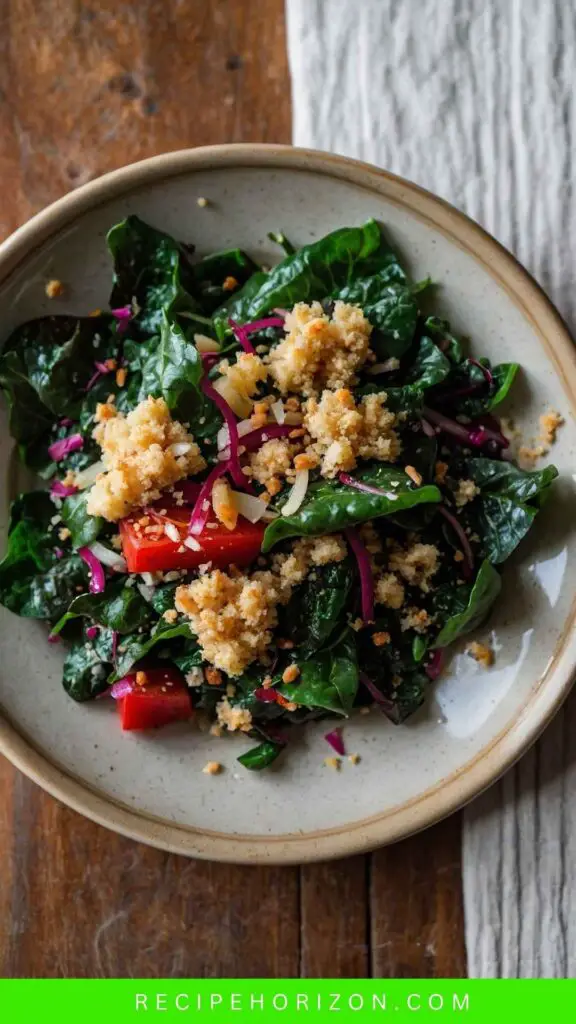 How to make Swiss Chard Salad with Lemon Parmesan Breadcrumbs How to make Swiss Chard Salad with Lemon Parmesan Breadcrumbs