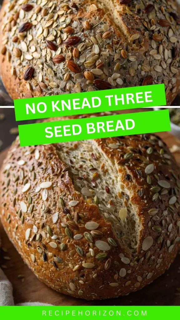 No Knead Three Seed Bread