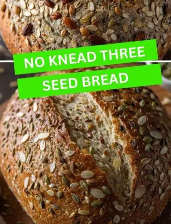 No Knead Three Seed Bread