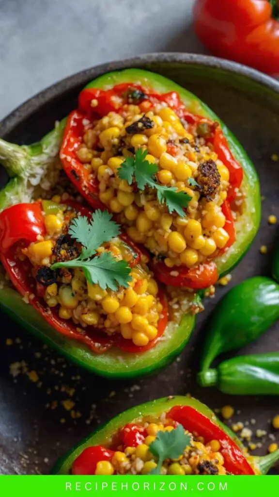 Roasted Peppers Stuffed with Corn, Zucchini, Quinoa, and Tomatoes Recipe Roasted Peppers Stuffed with Corn, Zucchini, Quinoa, and Tomatoes Recipe