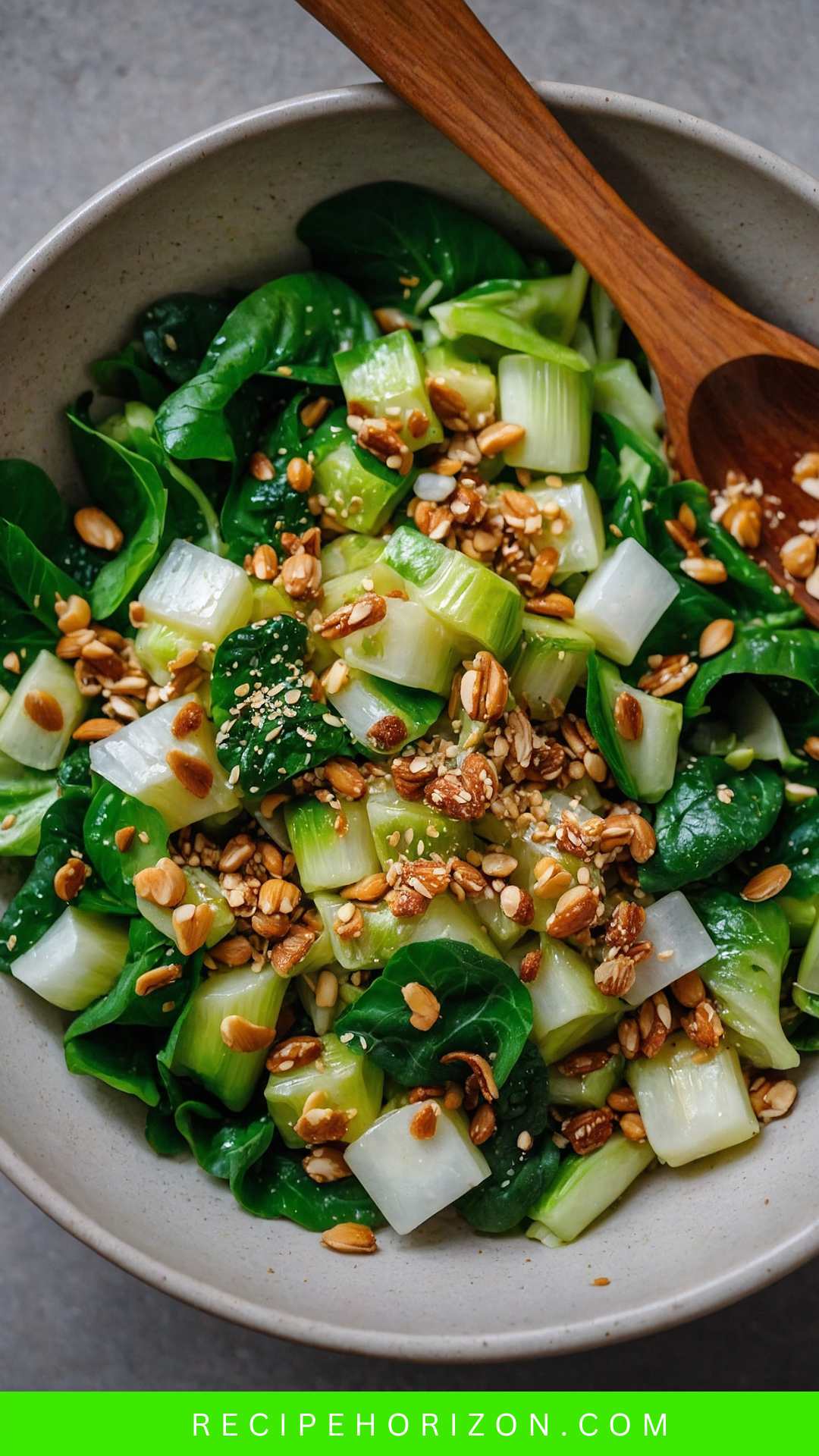 Bok Choy Salad with Sesame Almond Crunch