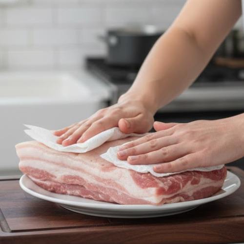 Step 1: Drying the Pork