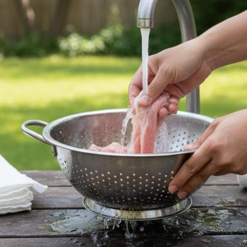 Step 1: Rinse and Prep the Pork
