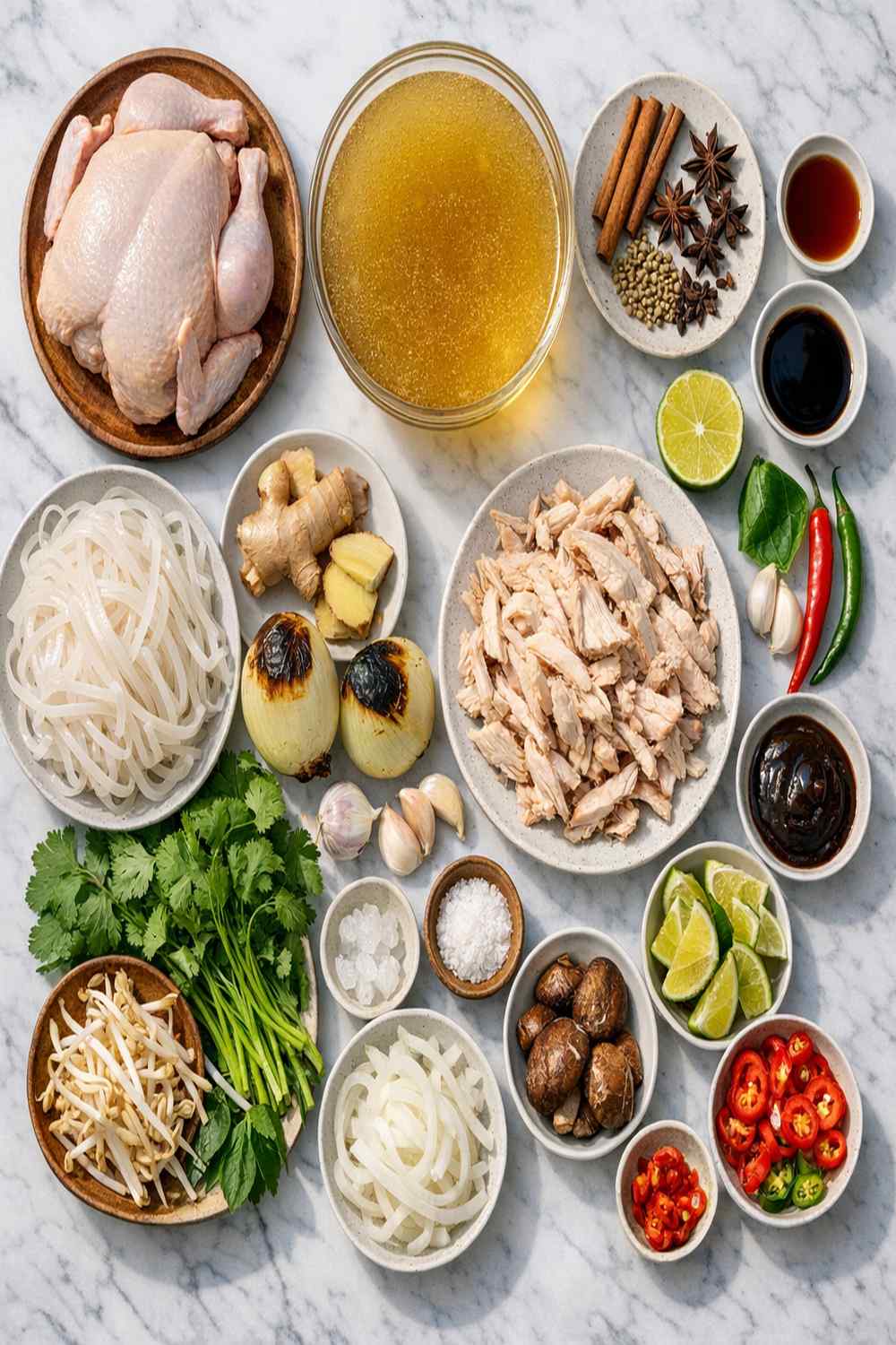 Authentic Chicken Pho Recipe ingredients